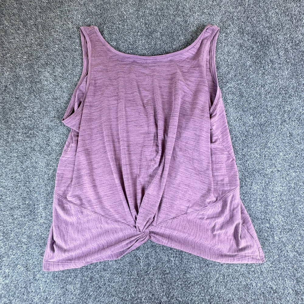 Athleta Essence Twist Tank Top Women M Purple Spacedye cropped Yoga Stretch